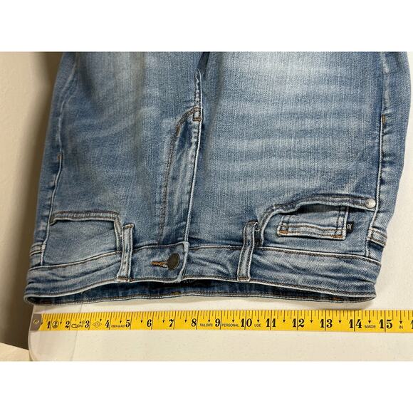 Judy Blue Jeans Womens 28 Wide Leg Crop‎ Medium Wash Frayed Hem Stretch Casual - Picture 9 of 12